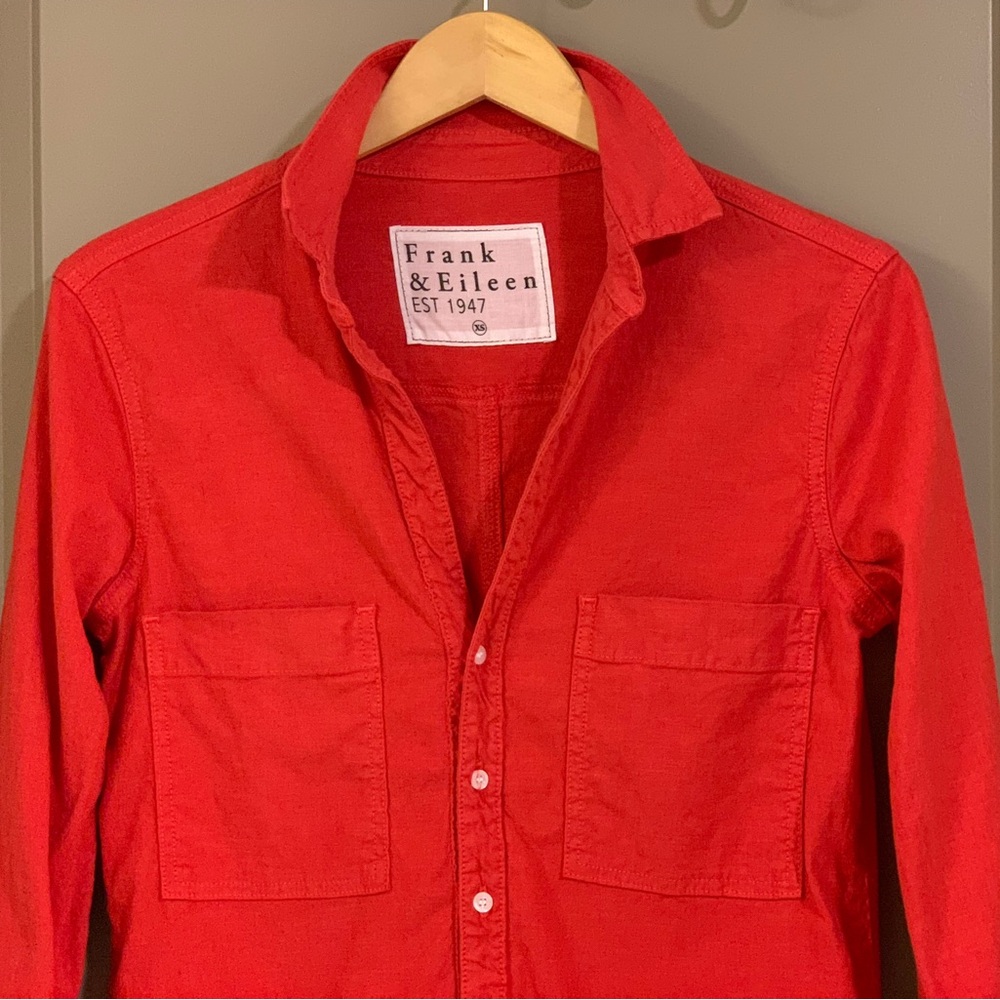 Frank & Eileen Southern Ireland Linen Blend Utility Mini Dress Red Size XS - Picture 8 of 16